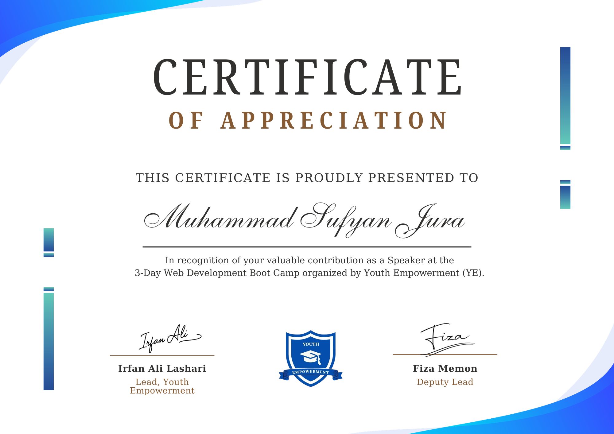 Certificate ceremony
